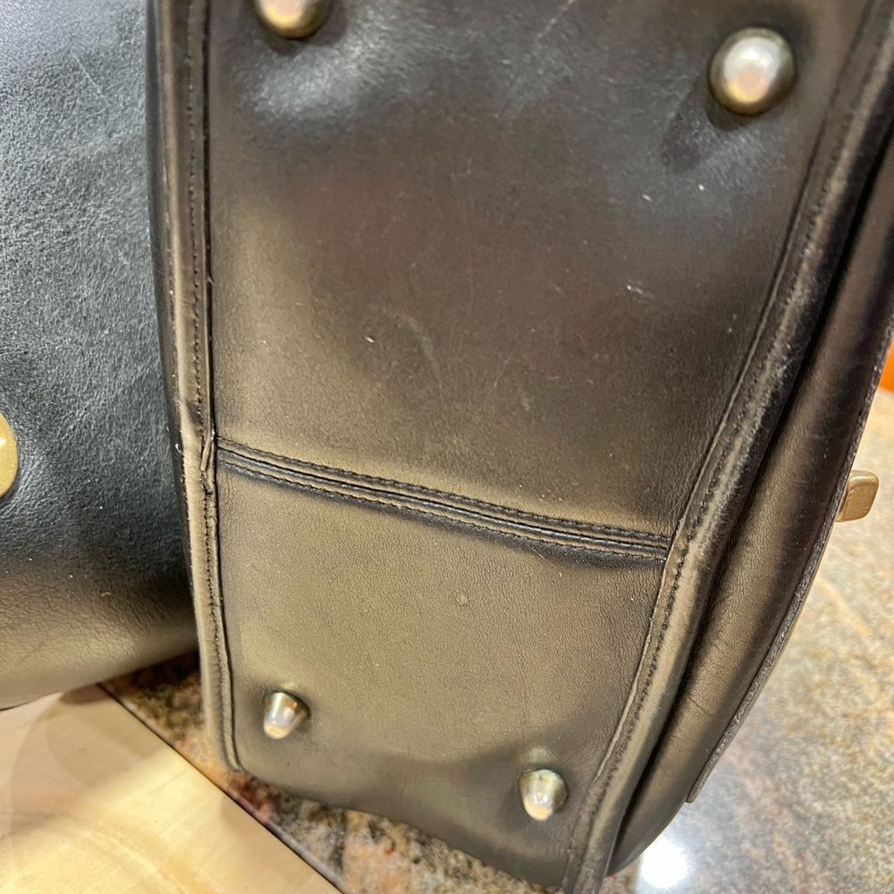 Classic Vintage Coach Stewardess Saddle Bag Black - Picture 7 of 13